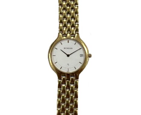 Bucherer - A Swiss 18ct gold wristwatch, late 20th century, model number 255 103, serial number 24481, the signed circular wh
