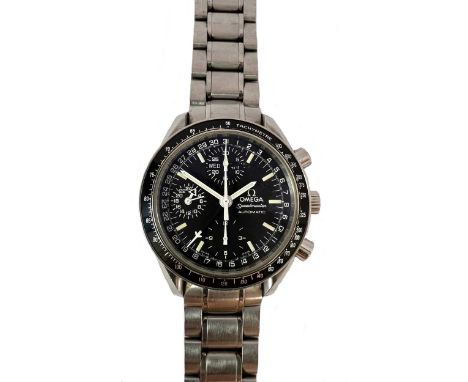 Omega - A steel 'Speedmaster' triple calendar chronograph wristwatch, circa 1999, model number 175.0084, serial number 565658