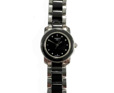 Tissot - A steel and black ceramic 'T-Cera' diamond dot wristwatch, vintage unknown, model number T064210 A, serial number 11