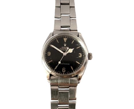 Rolex - A steel 'Explorer Super Precision 34' wristwatch, circa 1963, model number 5500, serial number 845708, the signed cir