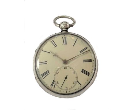 Joah. Tyas, Scissett, Huddersfield - A late 19th century silver open faced pocket watch with chain, circa 1871, the unsigned 