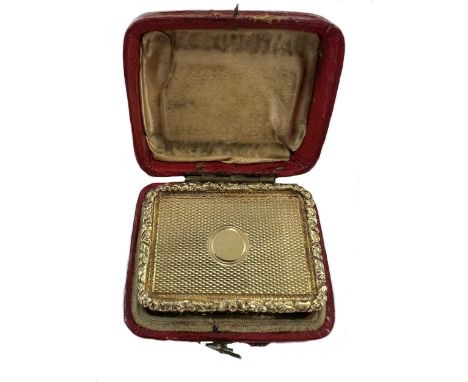 A George IV silver gilt vinaigrette,  mark of Thomas Edwards, London 1820, of rectangular form, engine turned decoration with