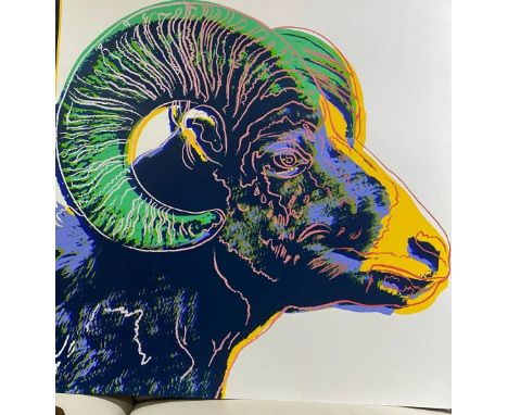 Andy Warhol - "Bighorn Ram" from 'Endangered Species' - USA, 1983. Screenprint in colors. 38 h x 38 w in. This work is an uns