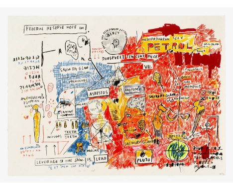 AFTER JEAN-MICHEL BASQUIAT (1960-1988) Liberty Print in Colours on Somerset Velvet Paper  Meassures 22.0 X 30.0