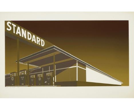ED RUSCHA (B.1937) Mocha Standard print in colors, on Wove Paper Plate Signed, Dtaed and Numbered.   Measures 25.625 X 40.0
