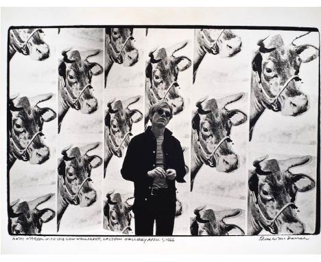 FRED MCDARRAH (1926-2007)Andy Warhol with his Cow Wallpaper, Castelli Gallery, April 1, 1966 Photo print Plate signed, titled