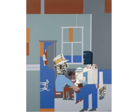 Romare Bearden "Jamming at the Savoy, 1980" Offset Lithograph"Romare Bearden (1911â€“1988) was an African American artist and