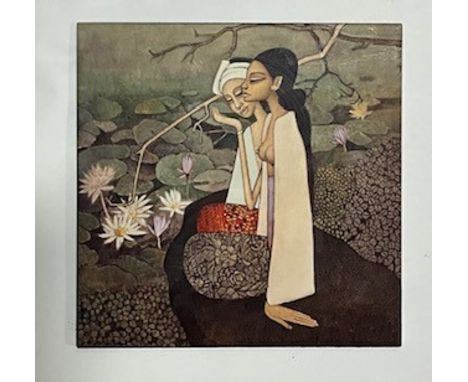 Cheong Soo Pieng Artwork Ceramic Tile.&lt;br&gt; Measures 11.75 x 11.75 inches.