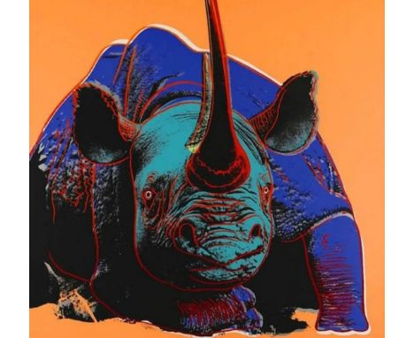 Andy Warhol - "Black Rhinoceros" from 'Endangered Species' - USA, 1983. Screenprint in colors. 38 x 38. This work is an unsig