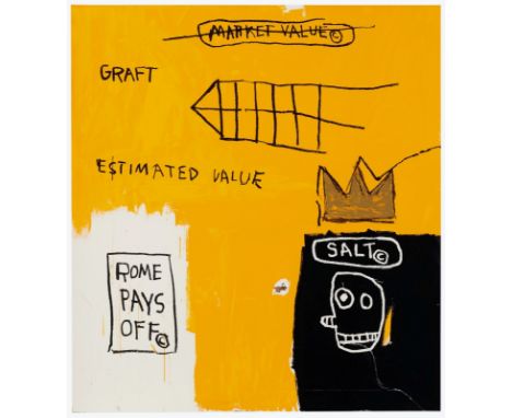 AFTER JEAN-MICHEL BASQUIAT (1960-1988) Rome Pays Off, Print in Colors, On Wove Paper Measures 43.875 X 39.75