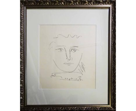 PABLO PICASSO 'L Age de Soleil: pour Roby', offset lithograph, with signature in the plate, 37.5cm x 28cm, framed and glazed.