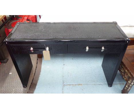 CONSOLE TABLE, faux crocodile skin, 41cm x 78cm H x 121cm.