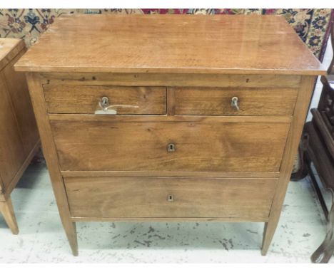 COMMODE, 19th century Italian walnut with two short over two long drawers on square tapering supports, 94cm x 56cm x 93cm H. 