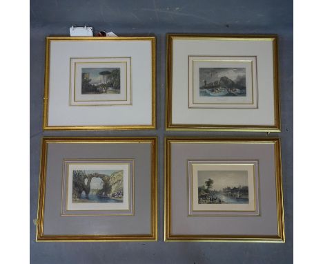 Four original hand-coloured engravings, to include 'El Sibhah, or the Salt Plain, Tunis' engraved by J. Tingle, 12 x 19cm; 'T
