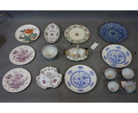 A collection of 19th century and later porcelain and ceramic to include a Brownfield plate, Clarrice cliff plates, Wedgwood, 