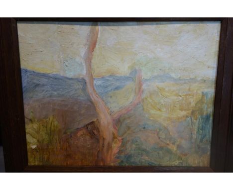 Attributed to Mary Potter OBE (1900-1981), Landscape, oil on board, bearing initials MP to lower right, bearing signature M. 