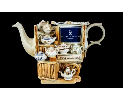 Royal Doulton Teapot - P. Cardew Large Royal Doulton Market Stall Limited Edition Teapot Collection.  Teapot in the form of a