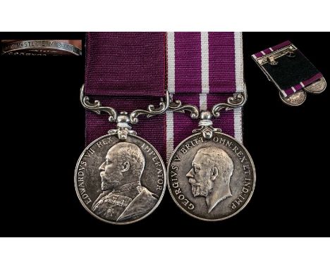 A Pair of Military Medals Awarded To Bandmaster E M Rogers Lancashire Fusiliers Army L.S & G.C. E VII.R (4451 Bandmaster, Lan