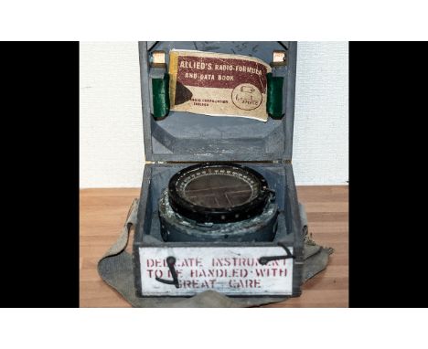 Military Interest - Wartime Compass, from the Allied Radio Corporation, in original box with carry strap, and instruction boo