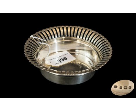 Sterling Silver Pierced Bowl, 5" diameter, 1.5" tall.
