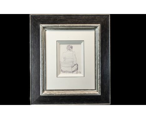 Rolf Harris Original Pen Sketch framed and mounted behind glass. Signed lower right. Certificate De Montfort Fine Art Gallery