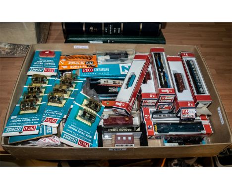 A Collection of Lima N-Scale to include, 13 boxed carriages, The Fife and Forfar Yeomanry Locomotive, Six Peco Lectrics turn 