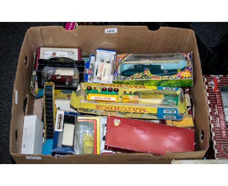 A Collection of Diecast Models to include: Matchbox K-16 Dodge Tractor with box (in tatty condition), a collection of play wo