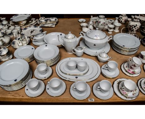 Graf Von Henneberg Dinner/Tea Service 'Regina Katherina', comprising a tea pot, lidded sugar bowl, milk jug, eight cups, sauc