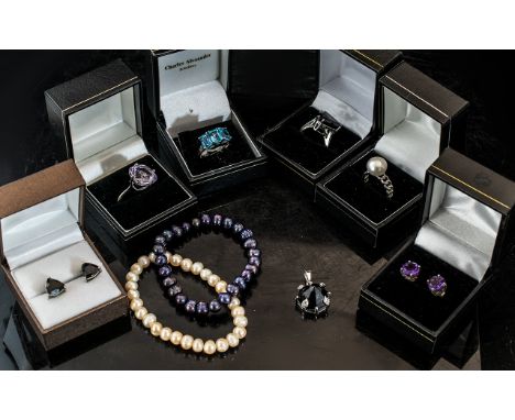 Collection of Sterling Silver Stone Set Jewellery from The Genuine Gemstone Company, all with Certificates of Authenticity.  