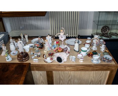 Large Collection of Porcelain and Pottery, including Willow Tree figures, bird ornaments, Sleeping Beauty figure, pill boxes,
