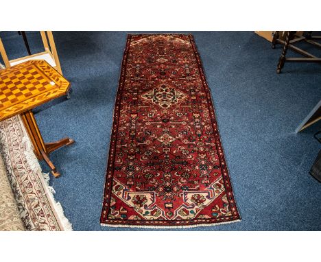 Washed Red Ground Persian Hamadam Runner, measures 272 x .85.