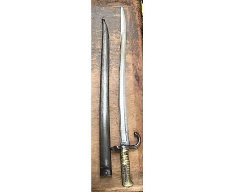 French M1866 ‘Chassepot’ sabre bayonet, with scabbard.