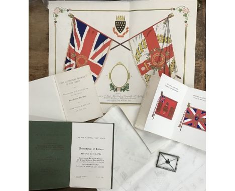 Items from the presentation of the colours to the The Duke of Cornwall Light Infantry in 1887 and 1931 with Presentation of c