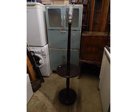 Oak Standard Lamp with built in table / shelf ( needs rewiring )