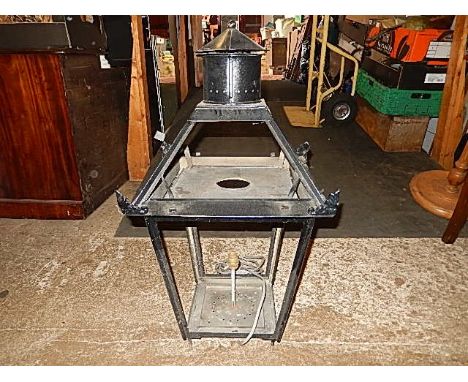 Large outdoor light repro. glass is missing 31" tall and 8" square. 