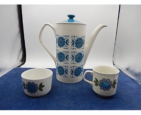 Retro Johnson coffee pot and j&amp;g Meakin cup and sugar bowl