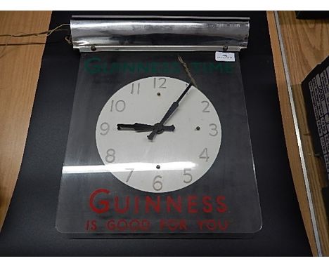 Guinness advertising clock with framed Guinness coronation day framed print plus ashtray
