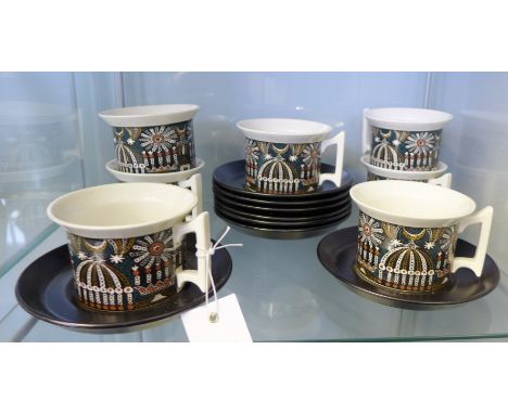 Magic City pattern cups and saucers, designed by Susan Williams-Ellis for Portmeirion Pottery (14)