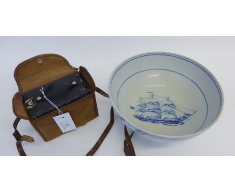 Vintage Kodak Box Brownie, together with a Spode ship Pepperell bowl (2) 