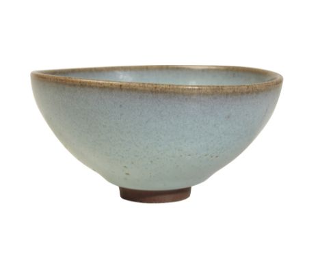 GOOD JUN-WARE BOWL, SONG DYNASTY, 12TH / 13TH CENTURY the rounded bowl covered in a light bluish-grey glaze stopping just abo