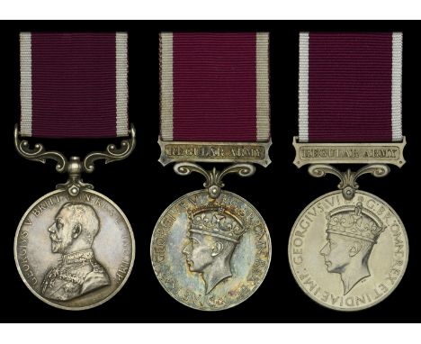 Army L.S. & G.C. (3), G.V.R., 1st issue (4727 C.Sjt: W. T. Lambert. E. Kent Regt.); G.VI.R., 1st issue, Regular Army (2) (587