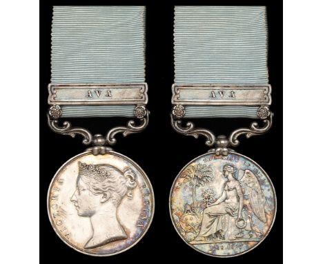 Army of India 1799-1826, 1 clasp, Ava (J. Bryant, 41st Foot.) short hyphen reverse, officially impressed naming, edge bruisin