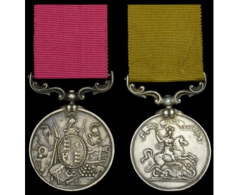 A Long Service and Northumberland Fusiliers Order of Merit Medal awarded to Sergeant H. Hancock, 5th Foot  Army L.S. & G.C., 