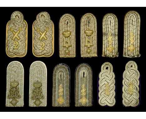 Imperial German Shoulder Boards. Comprising Hessian Leib Dragoon Regiment Hauptmann shoulder boards, stitch-on, some light mo