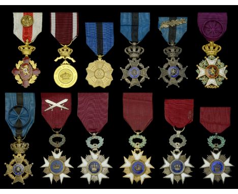Belgium, Kingdom, Order of Leopold, Civil Division, Officer’s breast badge, French motto, gold and enamel, with rosette on ri