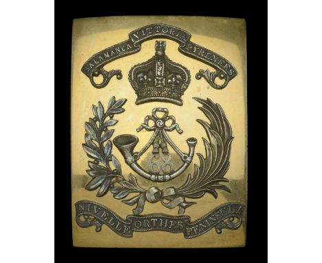 68th (Durham Light Infantry) Regiment Officer’s Shoulder Belt Plate c.1830-55.  A fine Officer’s Shoulder Belt Plate c.1830-5