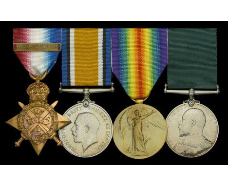 Four: Chief Petty Officer J. Hunter, Anson Battalion, Royal Naval Division, who took part in the defence of Antwerp in 1914, 