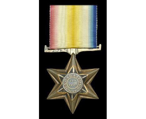 Maharajpoor Star 1843 (Private Michael Nulty H.M. 16th. Lancers) original hook and ring suspension replaced with a silver str