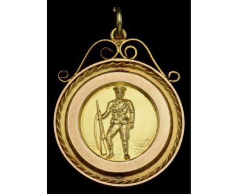 Great War Australian Welcome Home Medal, 26mm, gold (9ct.), the obverse featuring a soldier, the reverse engraved ‘Pres. by t