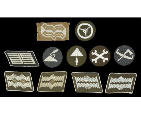 German Second World War Organisation Todt and Transport Speer Insignia Comprising a Transport Brigade Speer Officer Collar pa